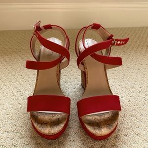Aldo Wedge Sandals Red Size 6.5